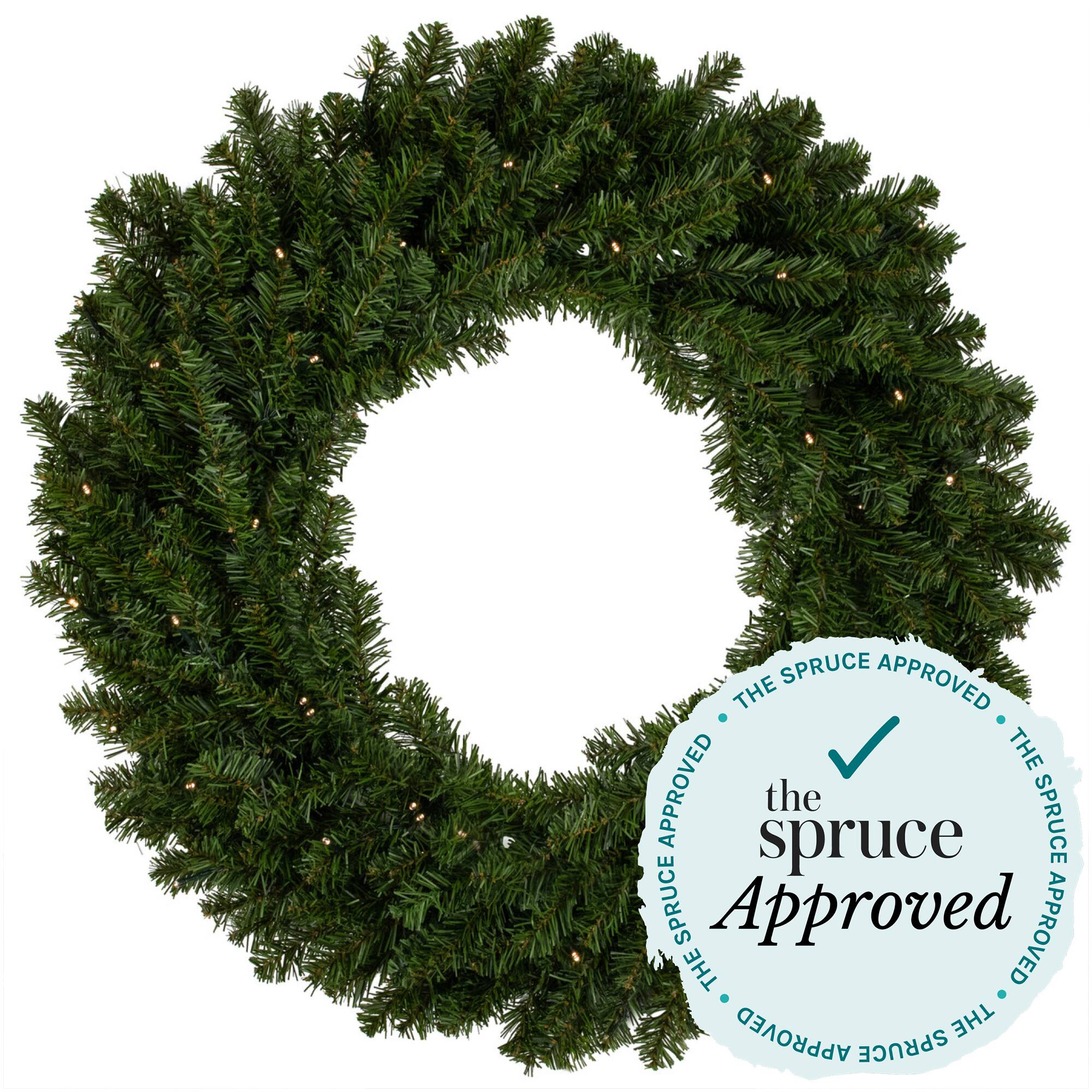 36" Pre-Lit Artificial Christmas Canadian Pine Wreath